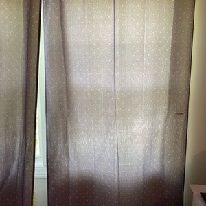 Purple polka dot curtains